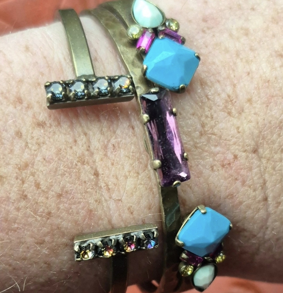 SORRELLI all marked designer Cuff bracelet & RING Jewelry lot SWAROVSKI CRYSTALs